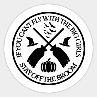 If you cant fly with the big girls stay off the broom Sticker